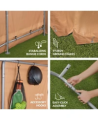 Best Choice Products 10x8ft Outdoor Fabric Storage Shed, Steel Frame, Dual Zipper Doors, Window