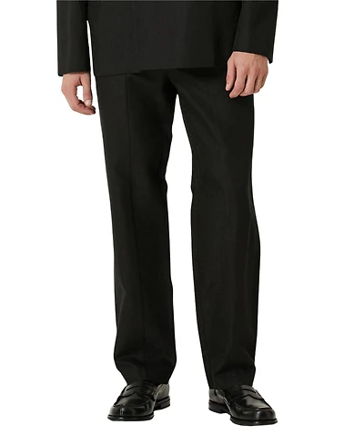 Pcfg Men's Jet Black Cotton-Rayon Blend Suit Pants
