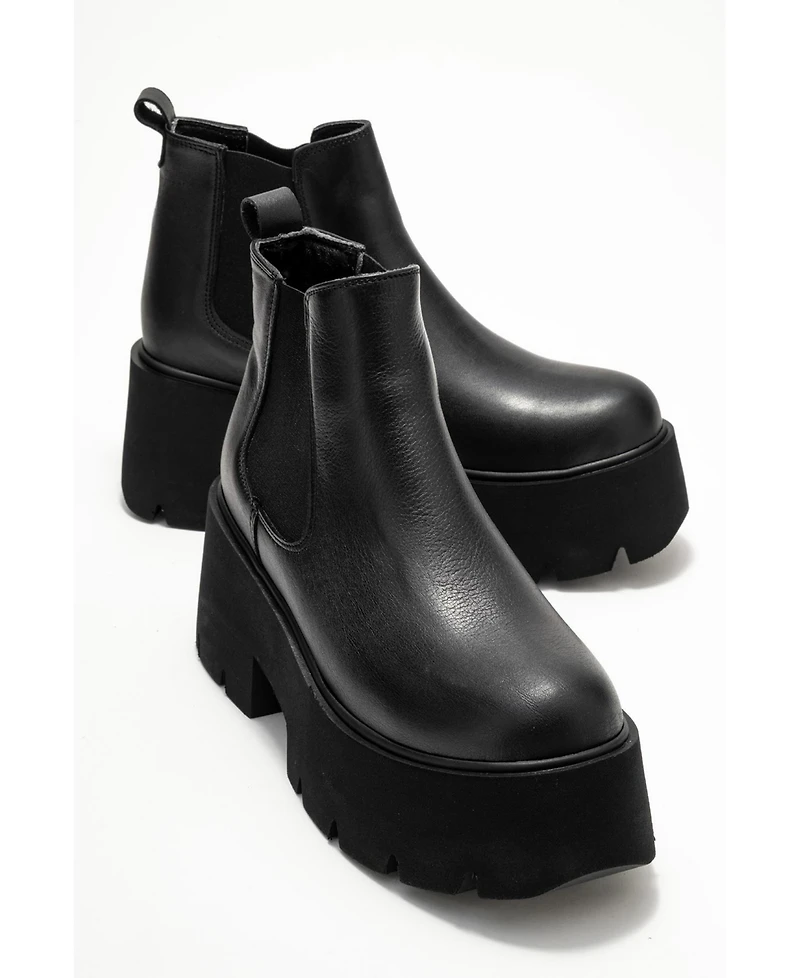 Forever & Always Shoes Clen Leather Platform Chelsea Boot