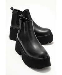 Forever & Always Shoes Clen Leather Platform Chelsea Boot