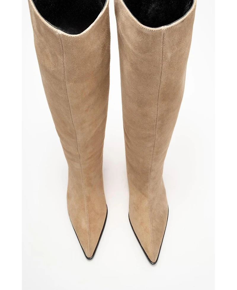 Forever & Always Shoes Siora Leather Knee High Boot (Women)