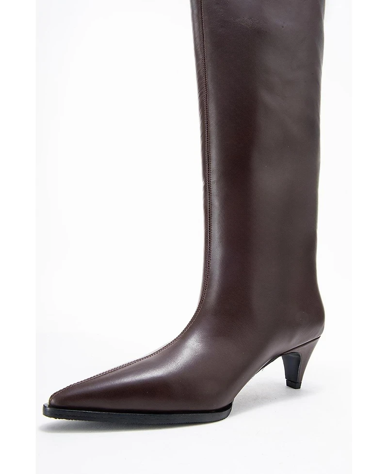 Forever & Always Shoes Siora Leather Knee High Boot (Women)