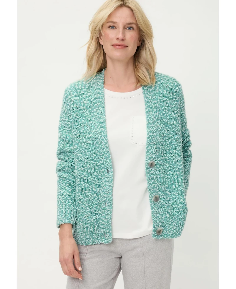 Olsen Women's Two-Tone Boucle Cardigan