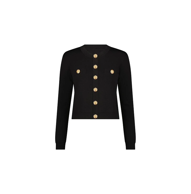 The Noli Shop Women's Loretta Knit Cardigan Top - Black