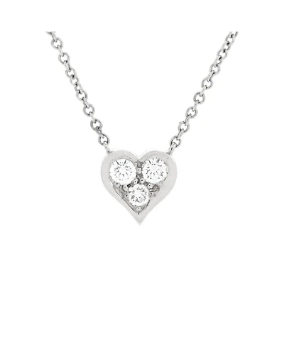Pre-Owned Tiffany & Co Heart 3 Diamond Pendant Necklace