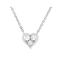 Pre-Owned Tiffany & Co Heart 3 Diamond Pendant Necklace