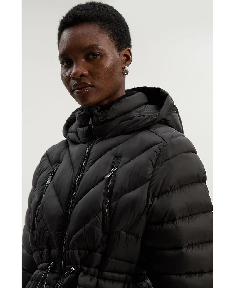 Karen Millen Women's Packable Knee Length Coat