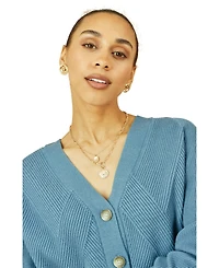 Yumi Women's Knitted Stitch Detail Cardigan