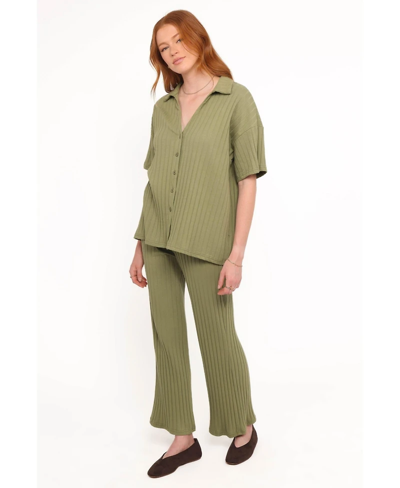 Petal and Pup Women's Phillipa Wide Ribbed Shirt Set