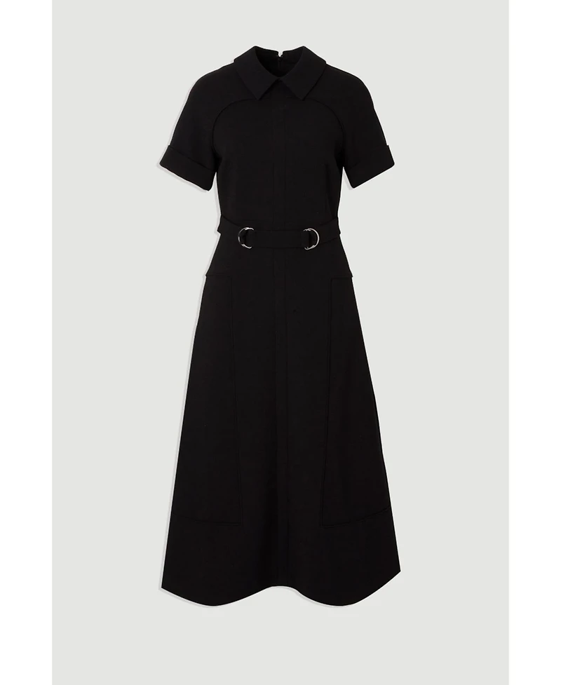 Karen Millen Women's Stretch Tab Detail Full Midi Dress