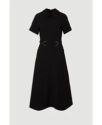 Karen Millen Women's Stretch Tab Detail Full Midi Dress