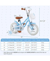 Sugift Kids Bike with Basket, Adjustable Seat & Training Wheels