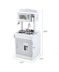 Sugift Chef Pretend Kitchen Playset with Cooking Oven and Sink for Toddlers