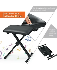 Sugift 61-Key Portable Electronic Keyboard Piano with Stand and Stool