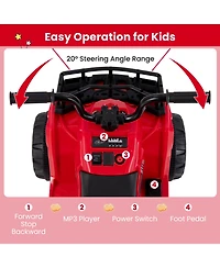 Sugfit 6V Kids Ride On Electric Atv with Led Headlights and MP3 Player