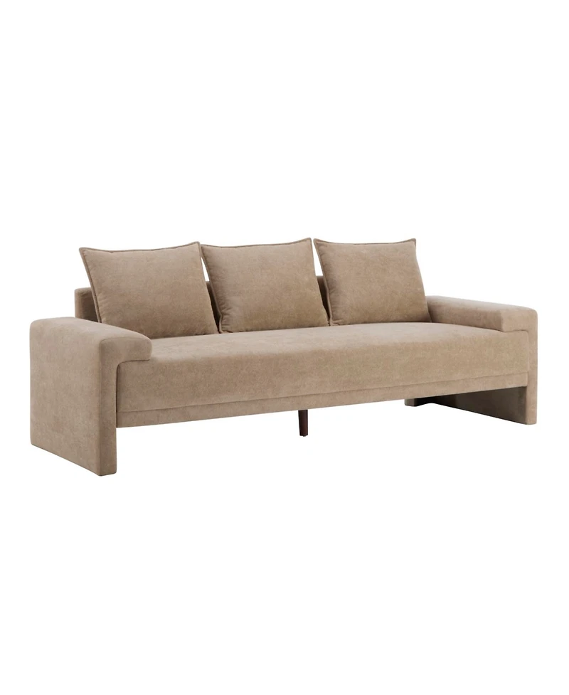 Streamdale Algora 84.5 in. 3 Seater Modern Upholstered Velvet Sofa, Moss Green