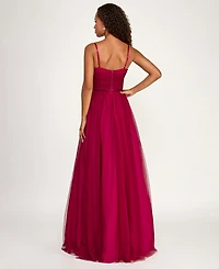City Studios Women's Sweetheart Neck Long Dress