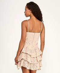 Katia Rae Women's Eyelet Tiered Sweetheart Neck Short Dress