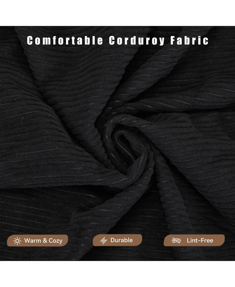 Streamdale Furniture Streamdale Modular Couch Sofa Bed for Apartment, Convertible Sofa Bed, Black Corduroy