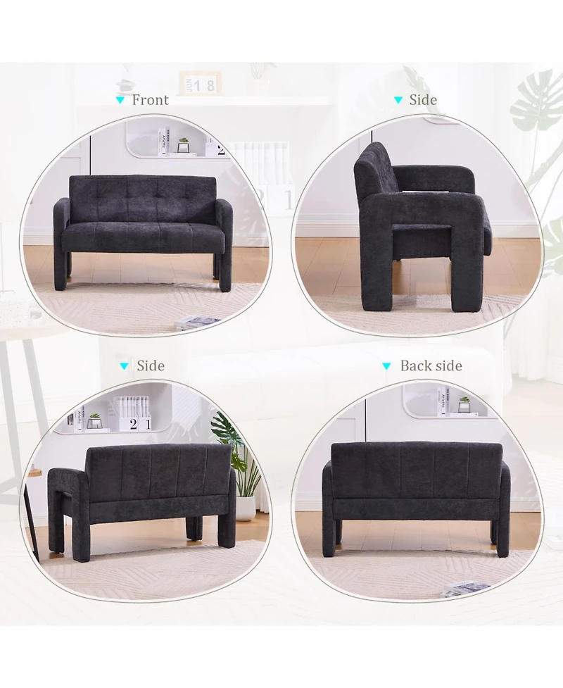 Streamdale Furniture Nordic Modern Double Armchair Sofa for Living Room & Bedroom