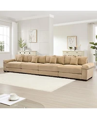 Streamdale Furniture Oversized Cloud Modular Sectional Couch, Premium Corduroy 3-Seater, Camel