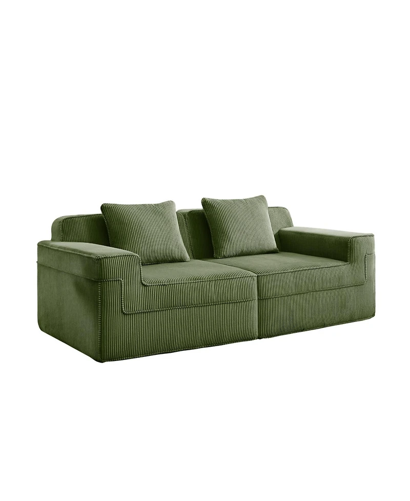 Streamdale Furniture Modular 2 Seat Loveseat Boneless Sofa, Cloud Sectional Couch with Deep Seat