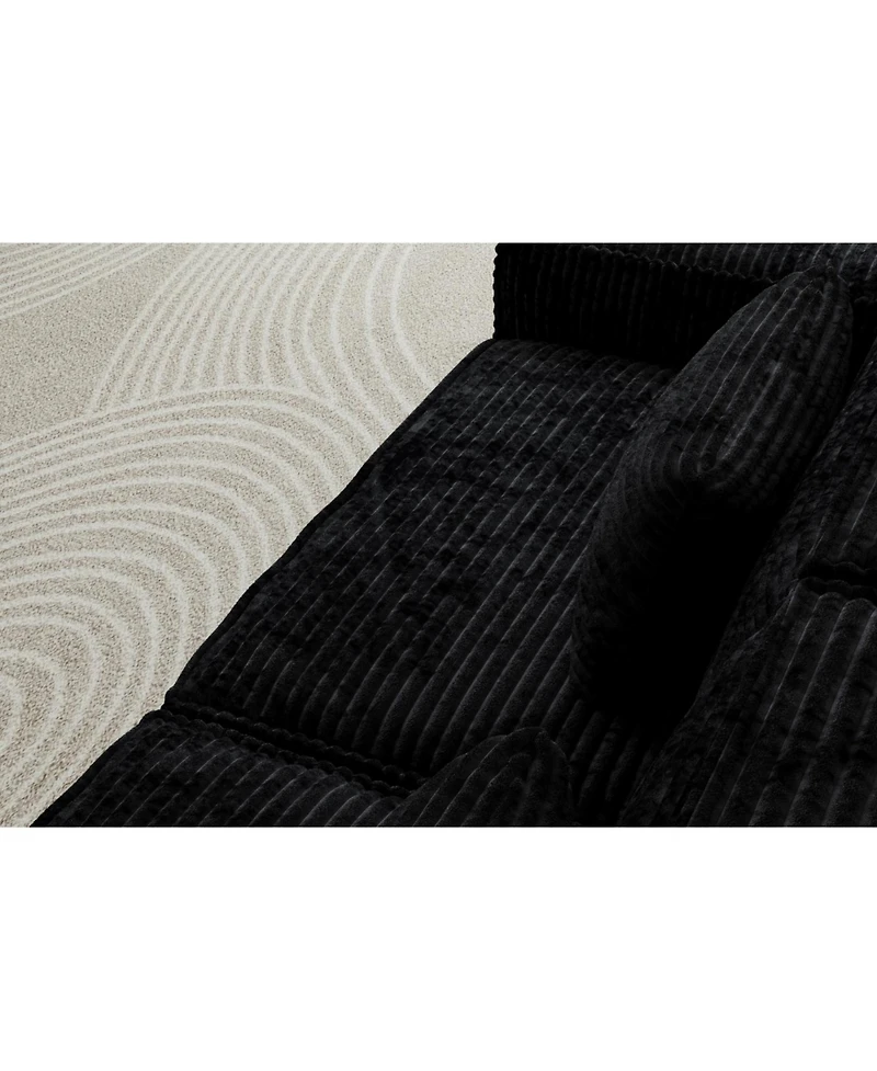 Streamdale Furniture Streamdale 106.3" Large Striped Fabric Compression Sofa - Modern, Comfortable Living Room Furniture