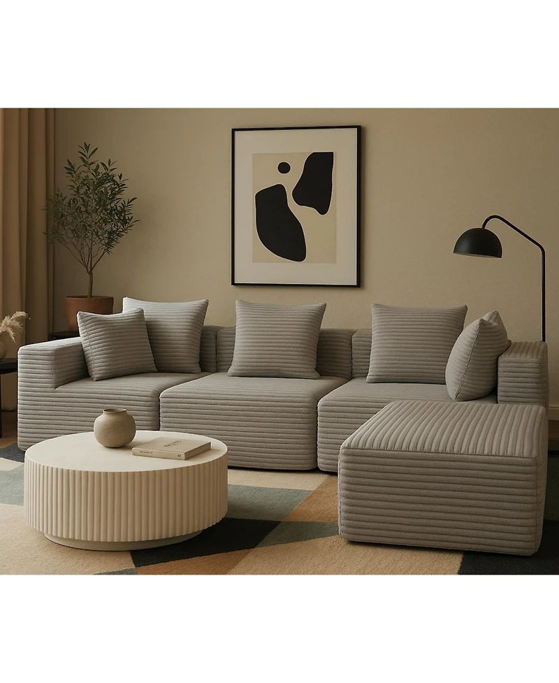 Streamdale Furniture Streamdale Compressed Sofa:Magic Cube Sofa-ykx-33001-Grey