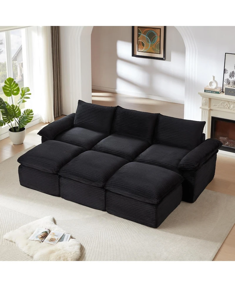 Streamdale Furniture Streamdale Modern corduroy cloud sofa, freely combined