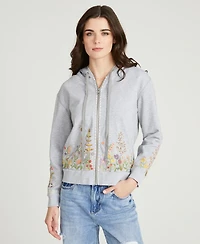 Driftwood Women's Hallie Floral Fields Printed Zip Sweatshirt