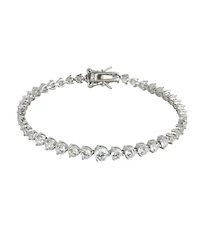 Spero London Gradual Size Gemstone Sterling Silver Tennis Bracelet