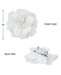 Blueberry Pet Marled Tweed Dog Poncho with Handmade Flower Accessory and Pearl Necklace Warm Tone 16"