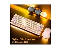 Risokeys + Silent, Wireless, Gradient, Cute Keycaps, 3-Stage Dpi, Shared Receiver + Keyboard & Mouse Set
