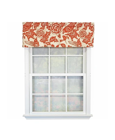 Rlf Home 100% Cotton High Quality Love Bird Tailored Window Valance with 1.5" Rod Pocket 50" W X 12" L Orange