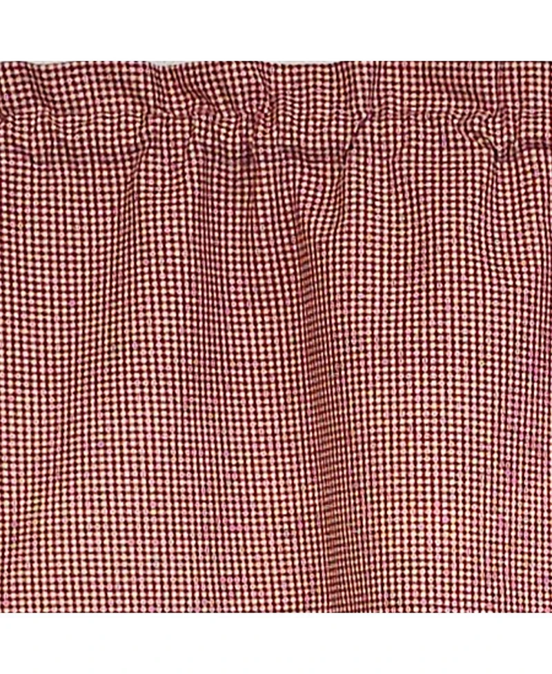 Rlf Home 100% Cotton High Quality Minicheck Tailored Window Valance with 1.5" Rod Pocket 50" W X 12" L Red
