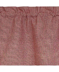 Rlf Home 100% Cotton High Quality Minicheck Tailored Window Valance with 1.5" Rod Pocket 50" W X 12" L Red
