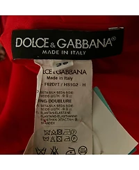 Pre-Owned Dolce & Gabbana Women's Red Cat Print Silk Midi Dress