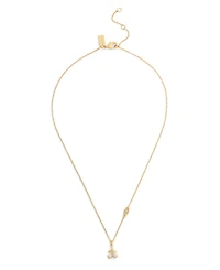 Coach Faux Stone Pave Icons Cherry Pendant Necklace
