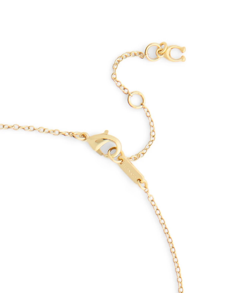 Coach Faux Stone Charming Charms Signature Mini Bib Necklace