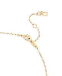 Coach Faux Stone Charming Charms Signature Mini Bib Necklace