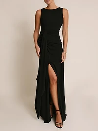 Six Stories Women's Drape Gathered Sleeveless Stretch