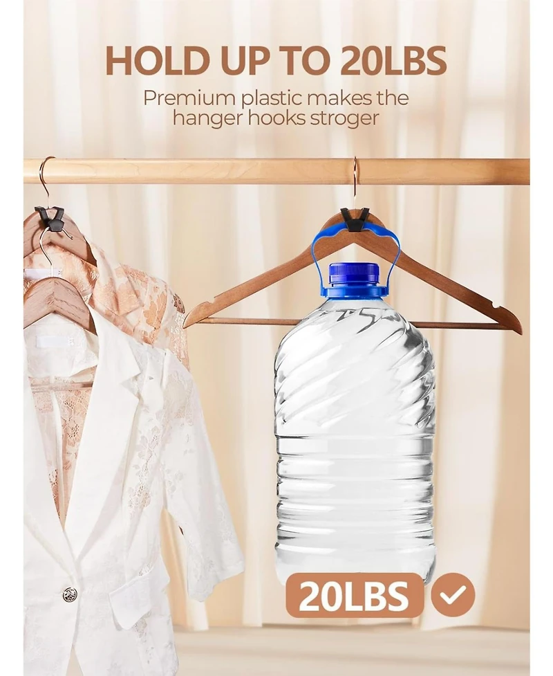 House Day Space Saving Hanger Hooks Connector Black 60 Pack