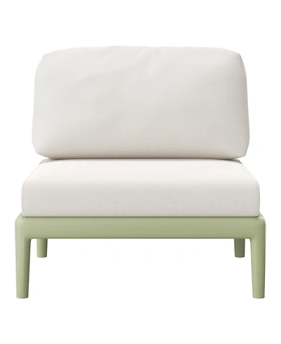 WestinTrends Modern Outdoor Polypropylene Resin Deep Seating Armless Sectional