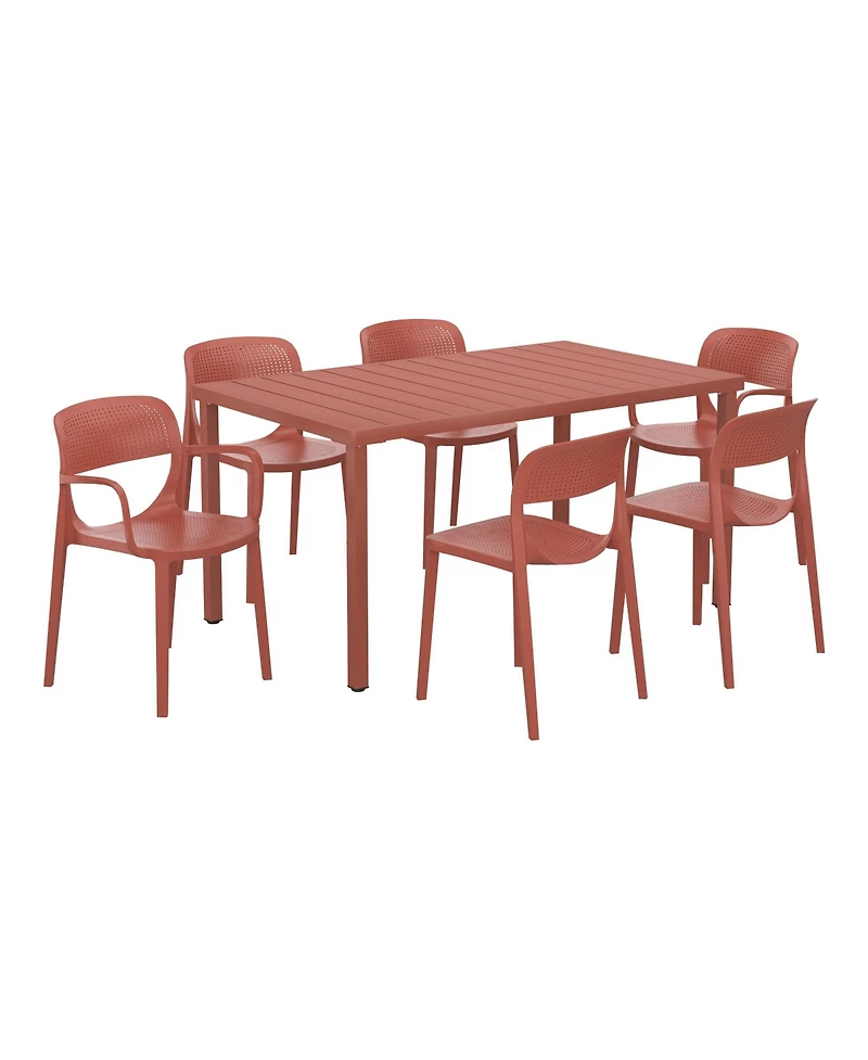 WestinTrends 3-Piece Outdoor Indoor Metal Patio Dining Table Set With Stackable Patio Chairs