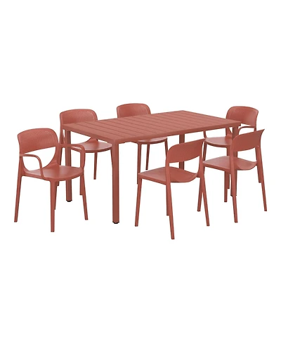 WestinTrends 3-Piece Outdoor Indoor Metal Patio Dining Table Set With Stackable Patio Chairs