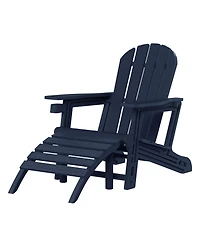 No-Tools Outdoor Hdpe Patio Adirondack Chair with Ottoman