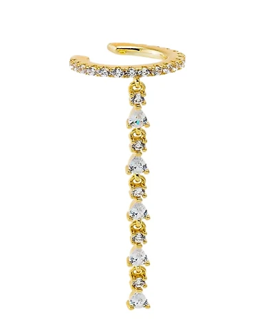 by Adina Eden Cubic Zirconia Gold Plated Marquise Tennis Drop Cuff Earrings