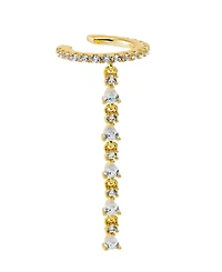 by Adina Eden Cubic Zirconia Gold Plated Marquise Tennis Drop Cuff Earrings