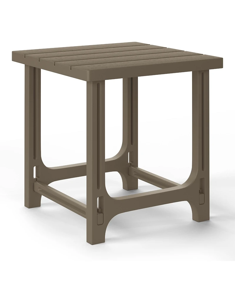 3-Piece Hdpe Outdoor Patio Adirondack Chair with Ottoman and 18" Side Table Set