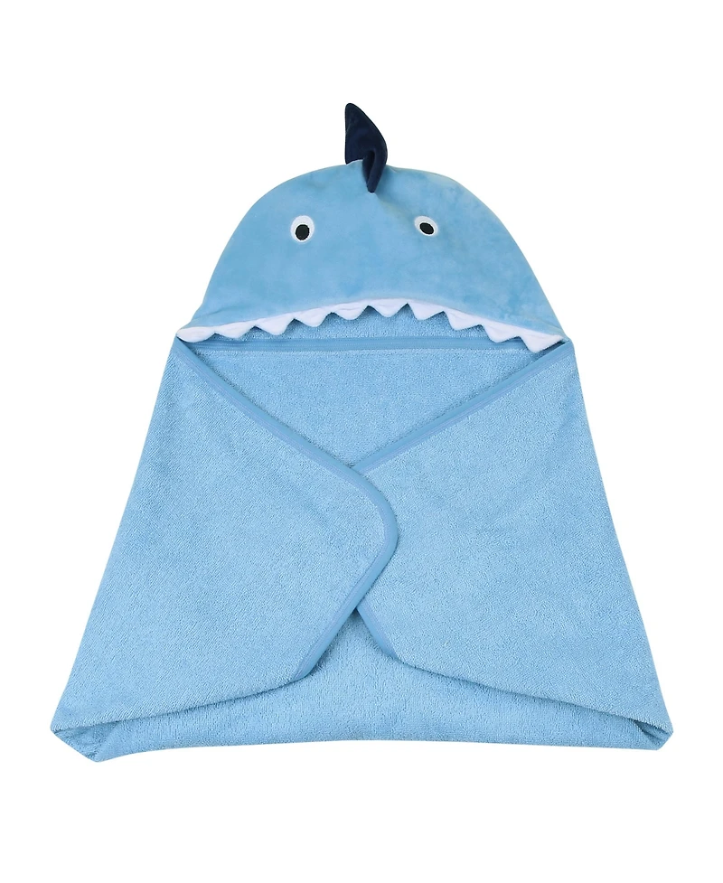 Lambs & Ivy Baby Baby/Infant Luxury Cotton Terry Shark Hooded Bath Towel